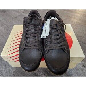 Lacoste Chaymon Brown Leather Sneakers Men’s Size 9 EUR 42 New w/ Tags Gum Sole